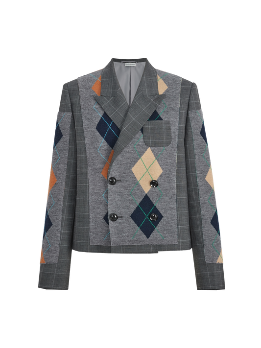 Argyle Swatch Patchwork Blazer