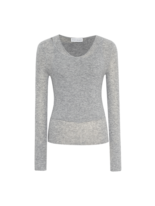 "Air" Double-Layered Wool Knit Top