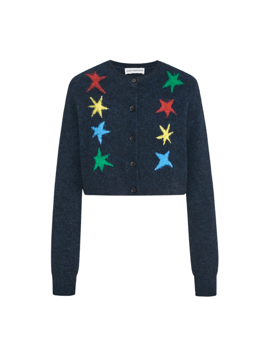 Star Jacquard Cropped Cardigan