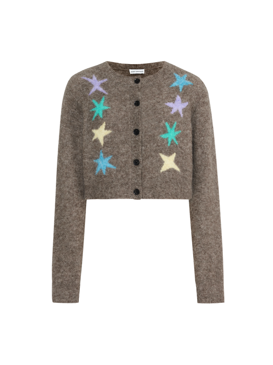 Star Jacquard Cropped Cardigan