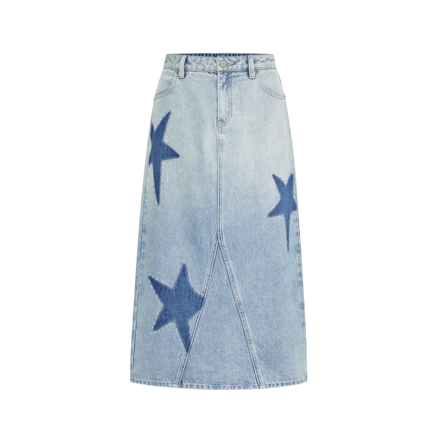 Star Crystal Low-Rise Long Skirt