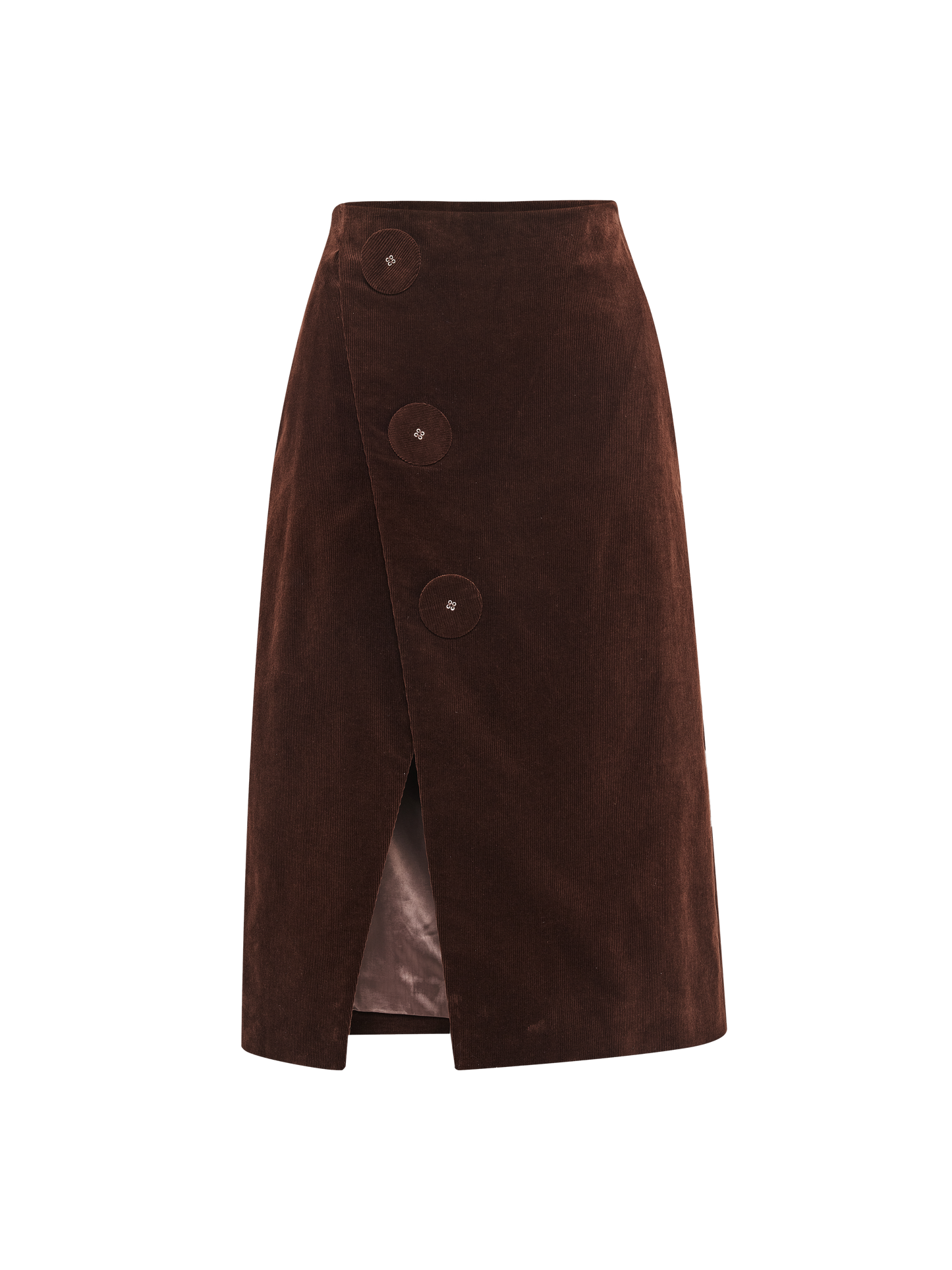 Wrap-Style Corduroy Skirt